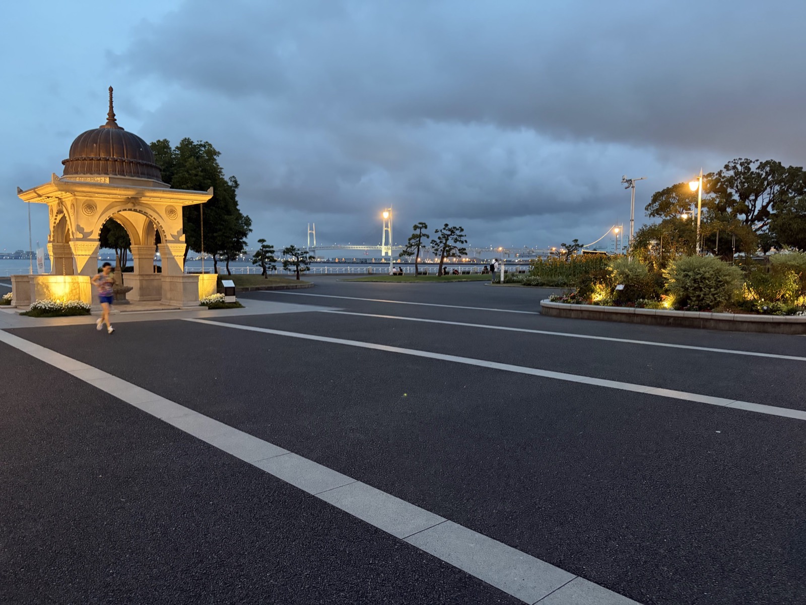 Yokohama, the host city — the Bay Bridge seen from Yamashita Park in the morning during the conference